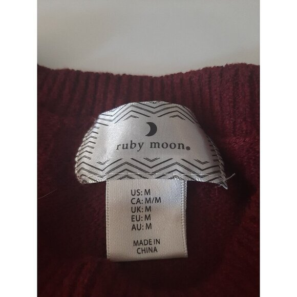 Ruby Moon Burgundy Lightweight Sweater Size M Business Casual Office Wear Chic - Picture 5 of 8
